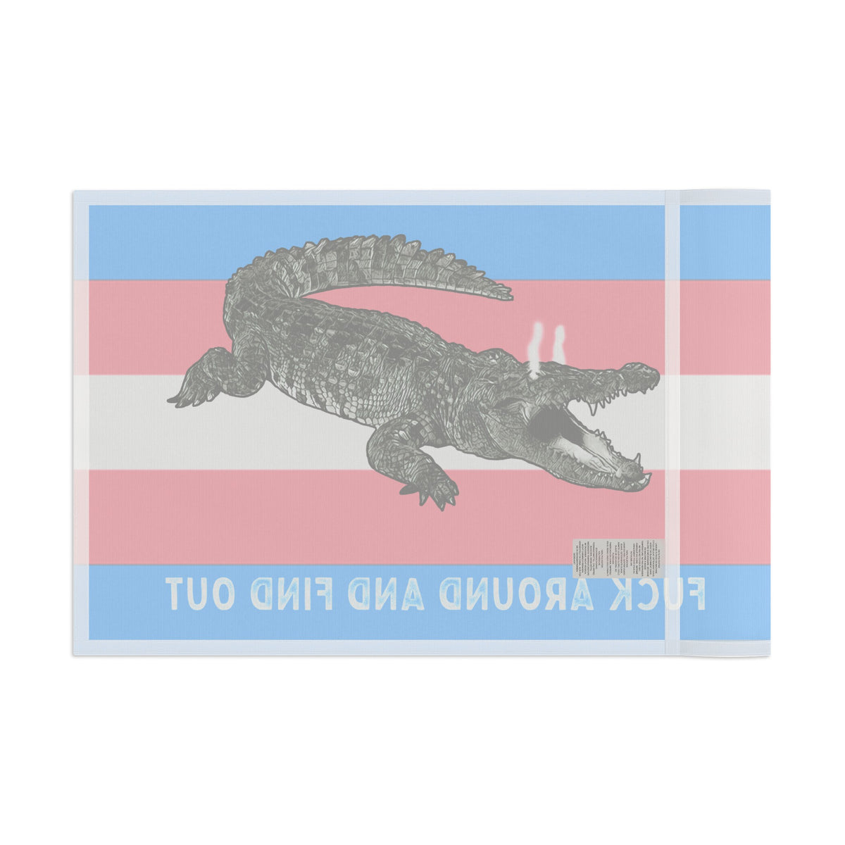 Transgender "Fuck Around and Find Out" Gator Rage LGBT PRIDE Flag 2024 Home Decor  - Gemmed Firefly