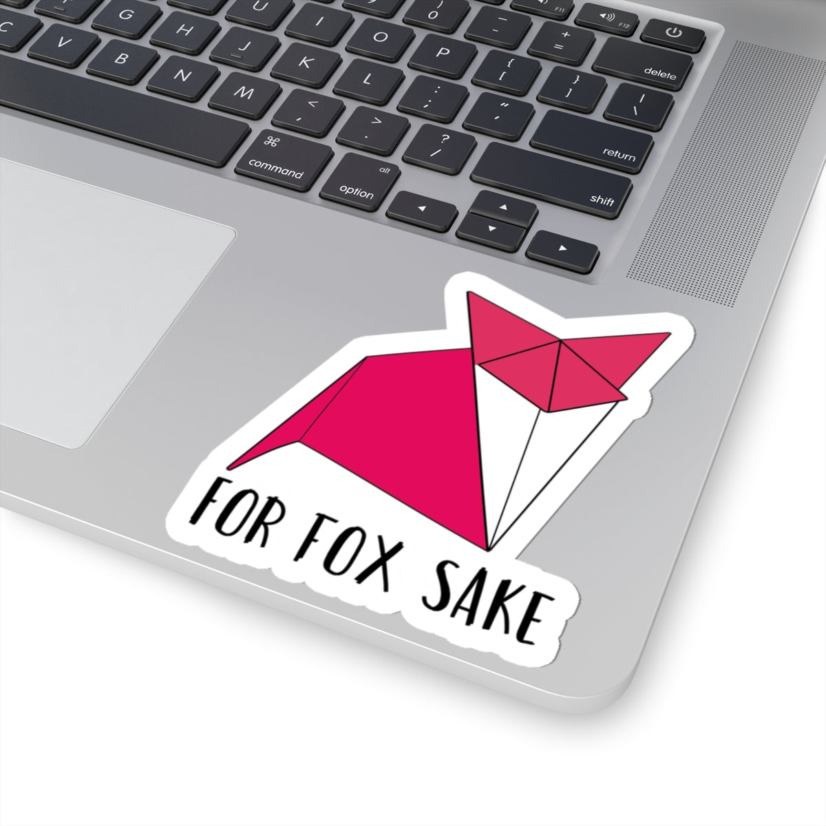 For Fox Sake Kiss-Cut Sticker — Funny Origami Fox Decal for Laptops, Water Bottles & Gifts Paper products - Gemmed Firefly