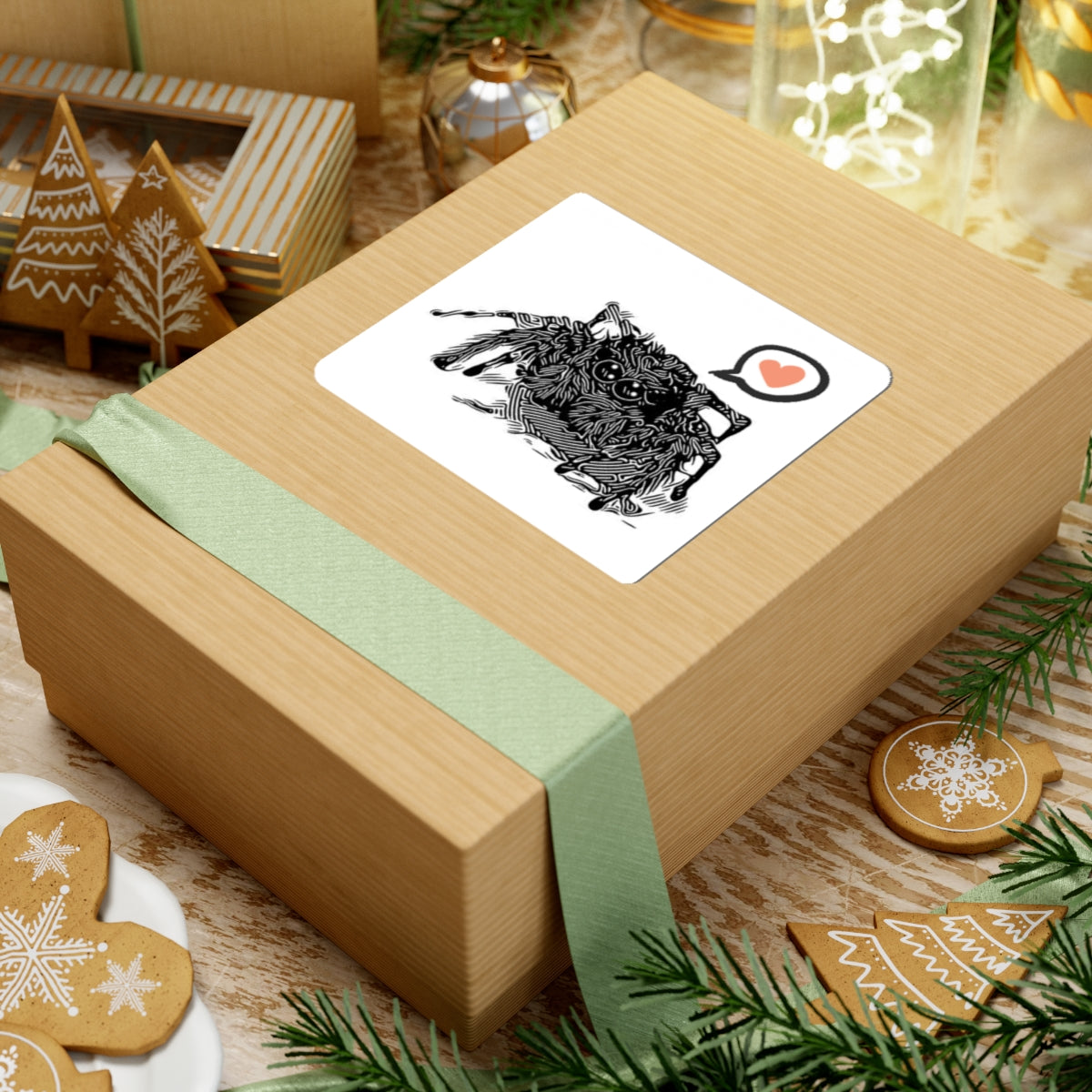 Cute Jumping Spider Sticker — Adorable Heart Speech Bubble Sticker for Laptops, Water Bottles & Journals