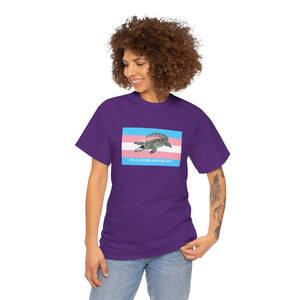 Transgender "Fuck Around and Find Out" Gator Rage LGBT PRIDE Flag T-Shirt T-Shirt - Gemmed Firefly