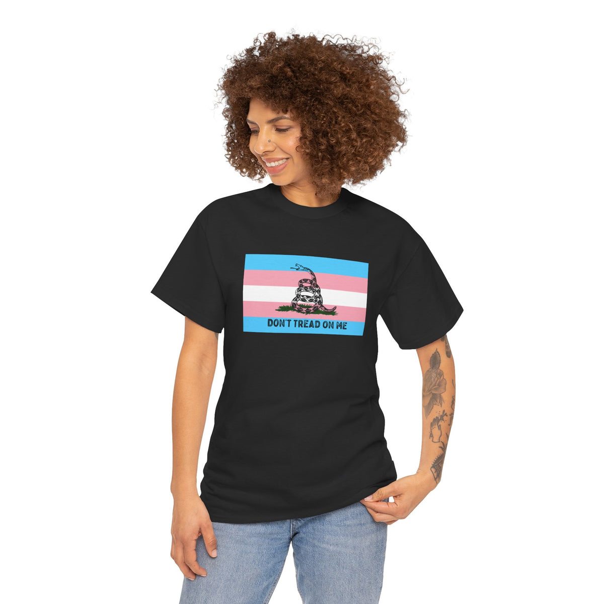 Trans Pride 'Don't Tread On Me' Tee — Transgender LGBTQ PRIDE Gadsden Flag T-Shirt
