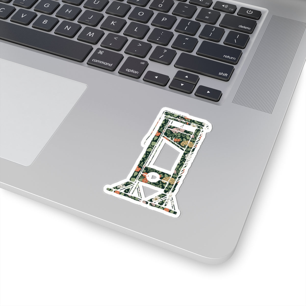 Guillotine Floral Kiss-Cut Sticker — Vintage Botanical Decor for Laptops & Journals