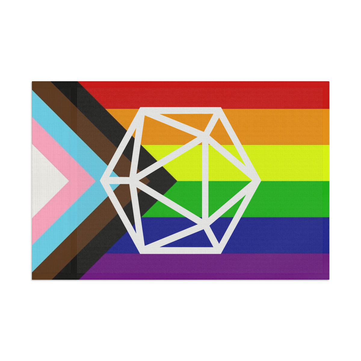 D20 Vertical Pride Flag, LGBTQ+ Decor, Rainbow Flag, Affirmation Banner, Festivals, Inclusivity Decoration Home Decor - Gemmed Firefly