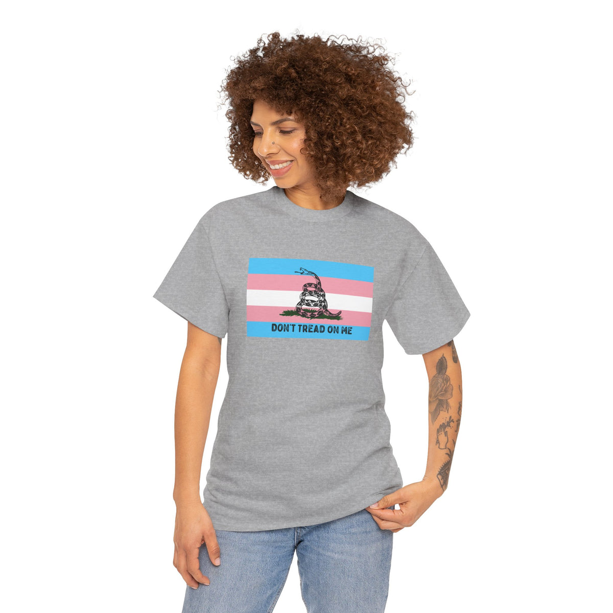 Trans Pride 'Don't Tread On Me' Tee — Transgender LGBTQ PRIDE Gadsden Flag T-Shirt