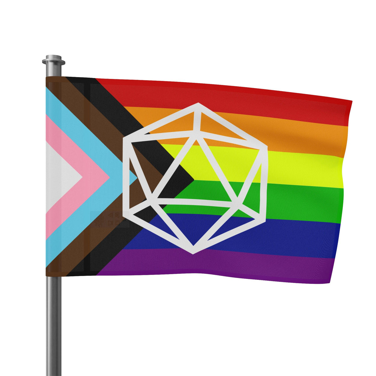 D20 Horizonal Pride Flag, LGBTQ+ Wall Decor, Festival Flag, Parade Accessory, Pride Month Decoration, LGBTQ Pride Home Decor - Gemmed Firefly