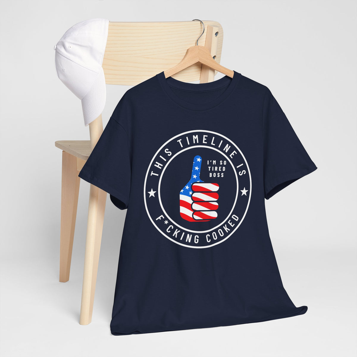 This Timeline is Cooked American Flag Thumbs Up T‑Shirt