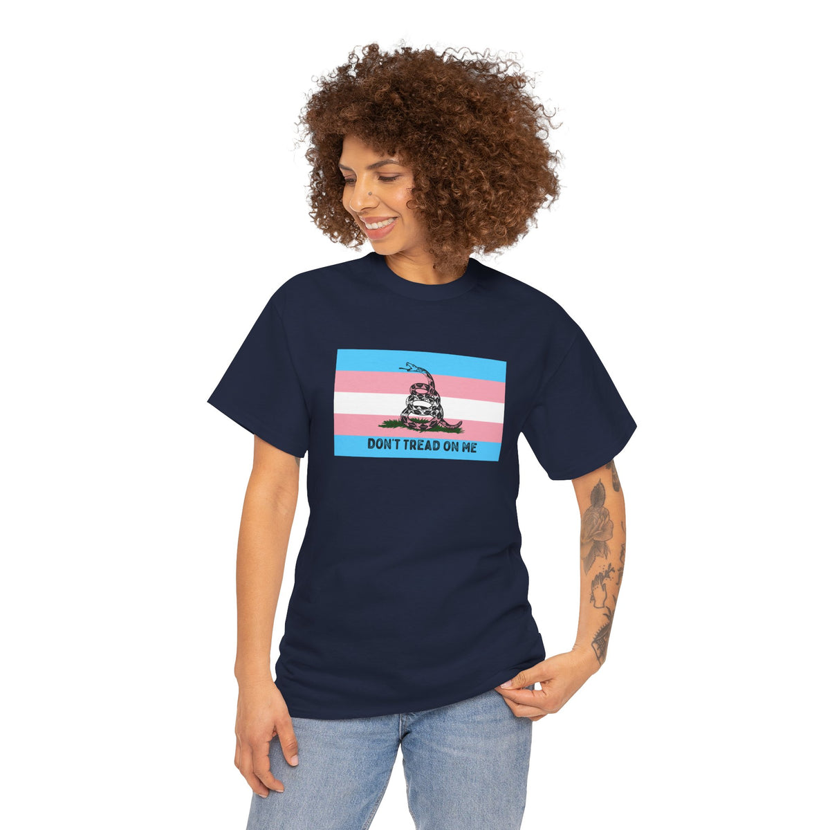 Trans Pride 'Don't Tread On Me' Tee — Transgender LGBTQ PRIDE Gadsden Flag T-Shirt