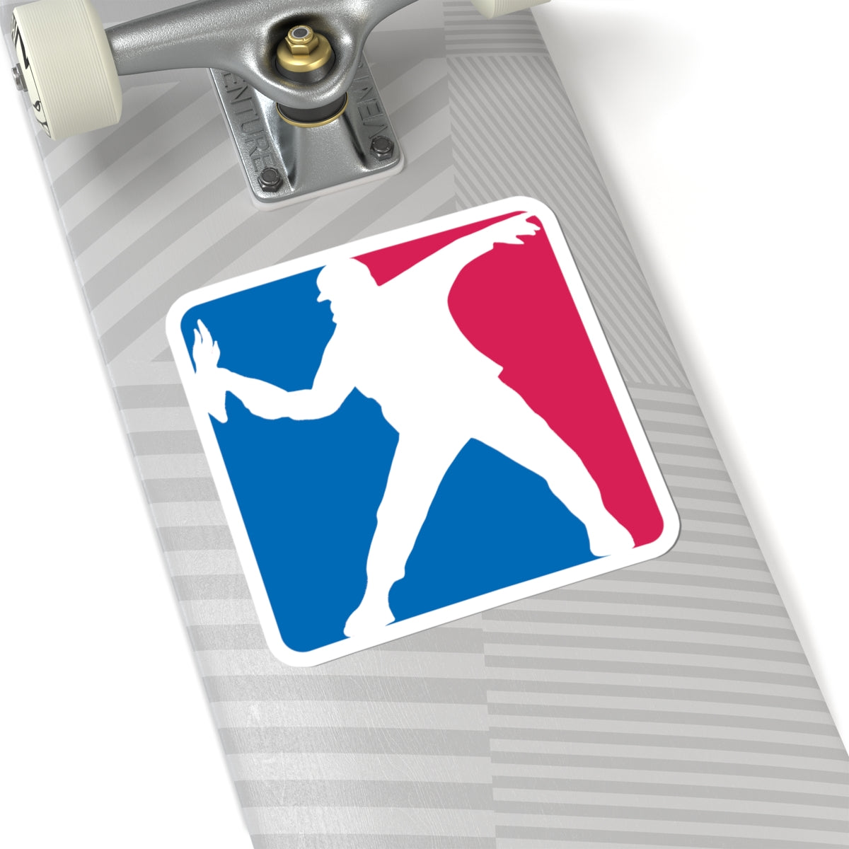 Plushie-Thrower Kiss-Cut Sticker — Parody Logo Decal