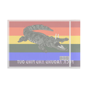 Gay PRIDE Rainbow Fuck Around and Find Out Gator Rage Flag Home Decor  - Gemmed Firefly