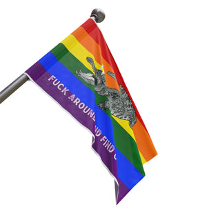 Gay PRIDE Rainbow Fuck Around and Find Out Gator Rage Flag Home Decor  - Gemmed Firefly