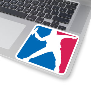 Plushie-Thrower Kiss-Cut Sticker — Parody Logo Decal