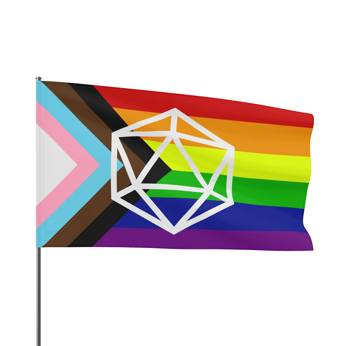D20 Horizonal Pride Flag, LGBTQ+ Wall Decor, Festival Flag, Parade Accessory, Pride Month Decoration, LGBTQ Pride Home Decor - Gemmed Firefly