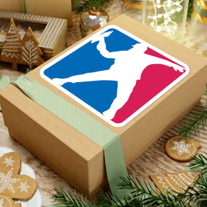 Plushie-Thrower Kiss-Cut Sticker — Parody Logo Decal