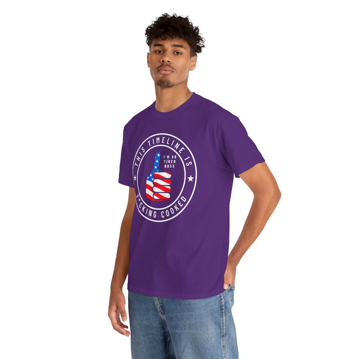 This Timeline is Cooked American Flag Thumbs Up T‑Shirt