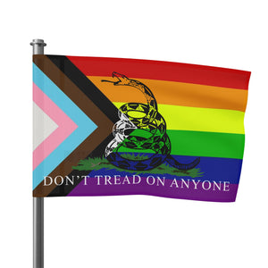 Don't Tread On Anybody - LGBT Progressive Pride Gadsden Flag Home Decor  - Gemmed Firefly