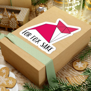 For Fox Sake Kiss-Cut Sticker — Funny Origami Fox Decal for Laptops, Water Bottles & Gifts Paper products - Gemmed Firefly