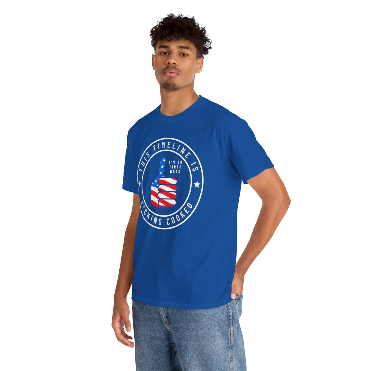 This Timeline is Cooked American Flag Thumbs Up T‑Shirt