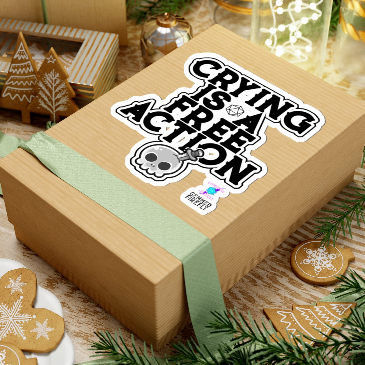 Crying is a Free Action TTRPG Kiss-Cut Stickers Paper products - Gemmed Firefly
