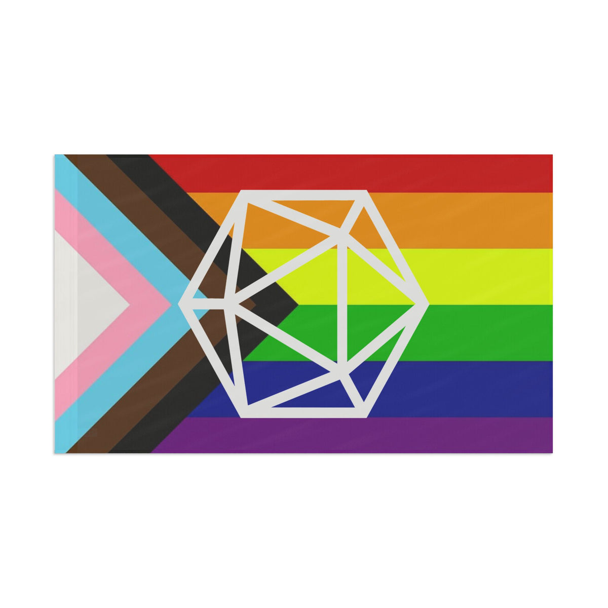 D20 Vertical Pride Flag, LGBTQ+ Decor, Rainbow Flag, Affirmation Banner, Festivals, Inclusivity Decoration Home Decor - Gemmed Firefly
