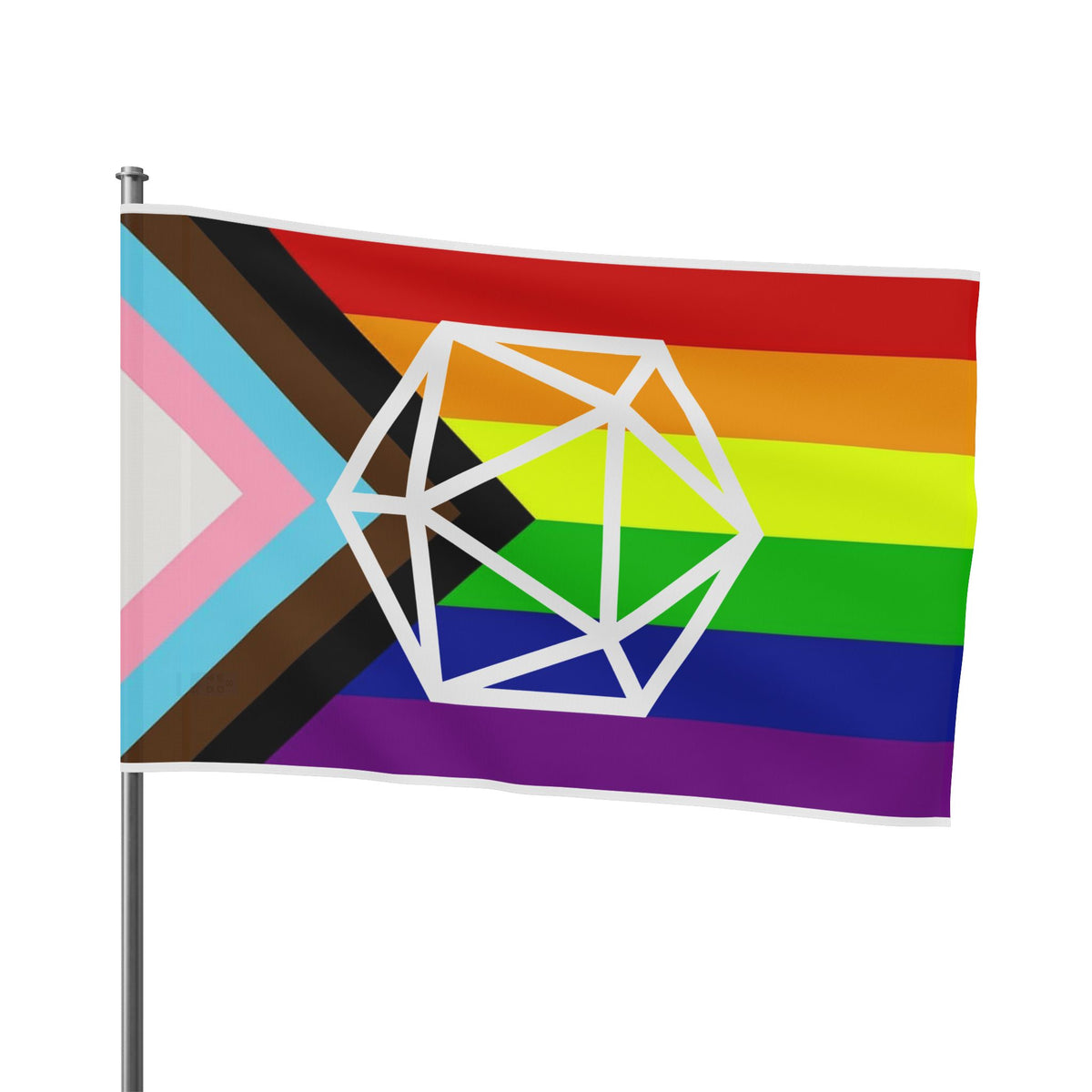 D20 Vertical Pride Flag, LGBTQ+ Decor, Rainbow Flag, Affirmation Banner, Festivals, Inclusivity Decoration Home Decor - Gemmed Firefly