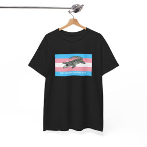 Transgender "Fuck Around and Find Out" Gator Rage LGBT PRIDE Flag T-Shirt T-Shirt - Gemmed Firefly
