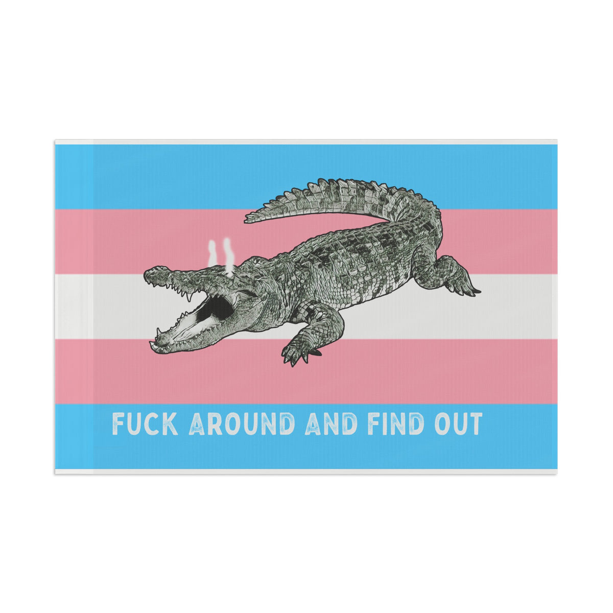 Transgender "Fuck Around and Find Out" Gator Rage LGBT PRIDE Flag 2024 Home Decor  - Gemmed Firefly