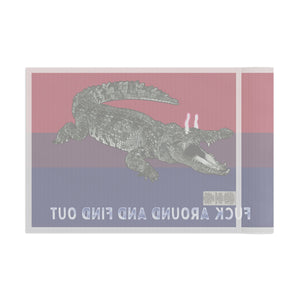 Bisexual Gator Flag "Fuck Around and Find Out" PRIDE Flag 2024 Home Decor  - Gemmed Firefly