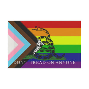 Don't Tread On Anybody - LGBT Progressive Pride Gadsden Flag Home Decor  - Gemmed Firefly