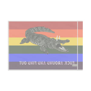 Gay PRIDE Rainbow Fuck Around and Find Out Gator Rage Flag Home Decor  - Gemmed Firefly