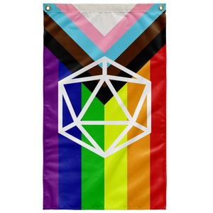 Progressive Pride D20 Vertical LGBT TTRPG Flags  - Gemmed Firefly
