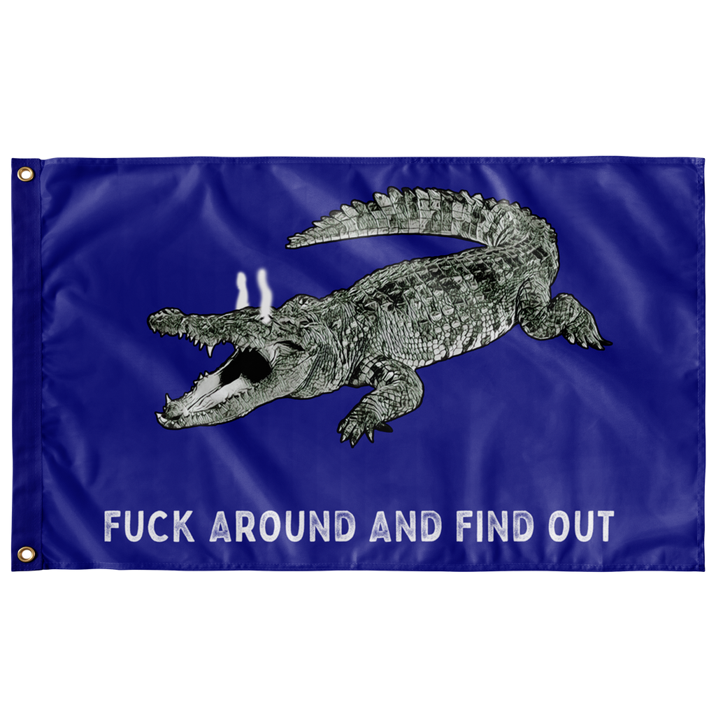 Fuck Around And Find Out 12 x 12 Funny Tin Road Sign (F Around Gator)  Security Warning Keep Out Animal Lover Alligator Crocodile Carolinas  Florida