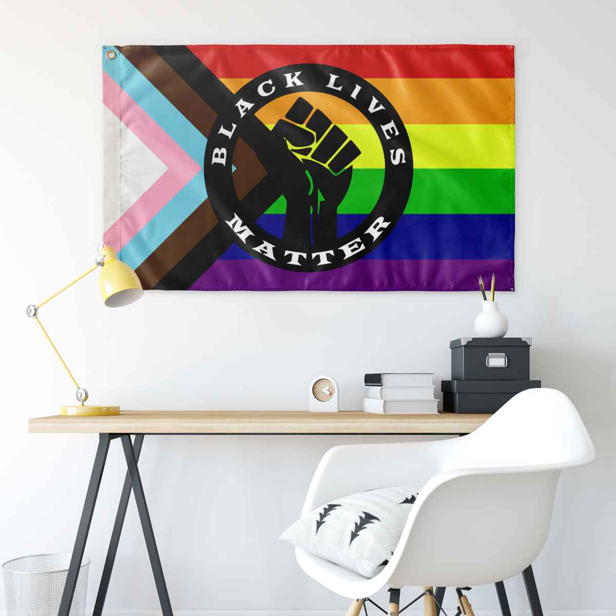 Progressive Pride Black Lives Matter LGBT BLM Flag Flags  - Gemmed Firefly