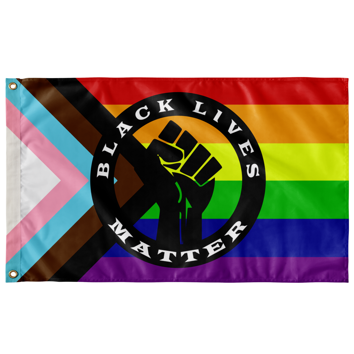 Progressive Pride Black Lives Matter LGBT BLM Flag Flags  - Gemmed Firefly