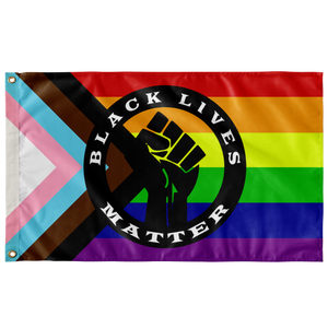 Progressive Pride Black Lives Matter LGBT BLM Flag Flags  - Gemmed Firefly