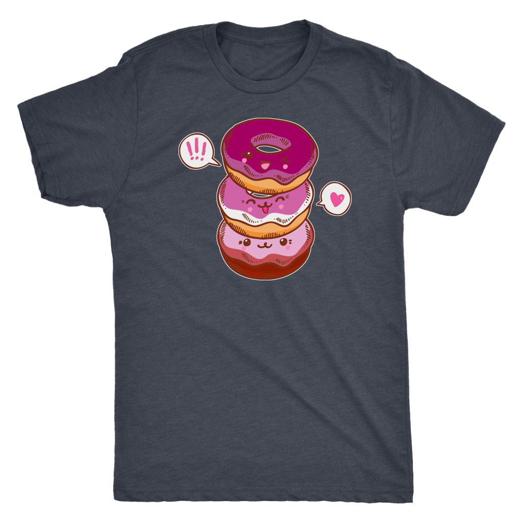 Lesbian Flag Cutie Donuts T-shirt  - Gemmed Firefly