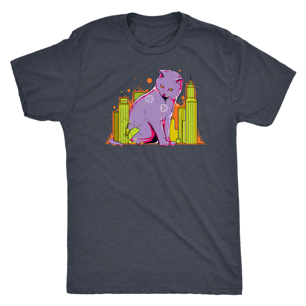 The Cat on the D&D Table Map T-shirt  - Gemmed Firefly