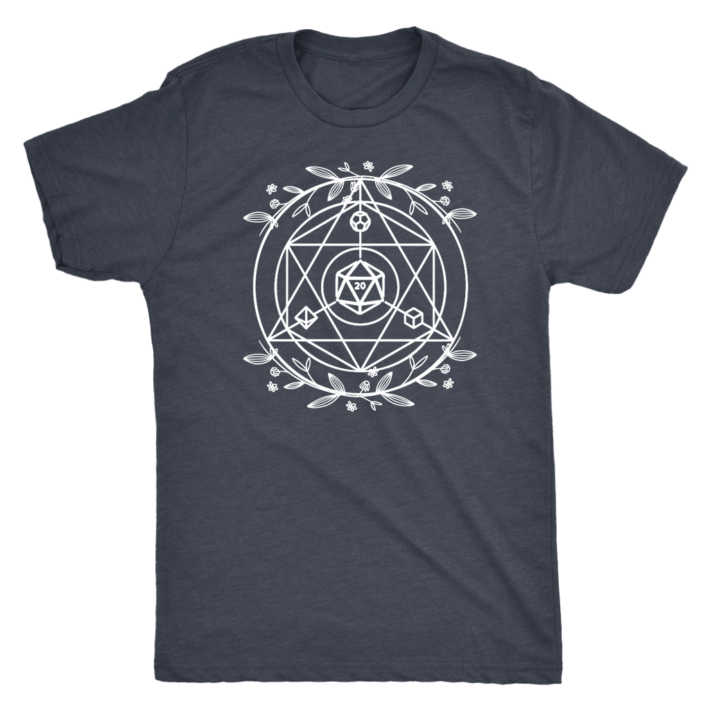 D20 Sacred Floral Geometry T-shirt  - Gemmed Firefly