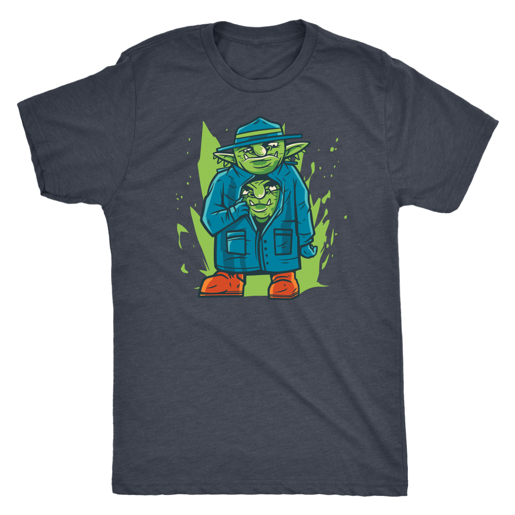 Two Goblins in a Trench Coat T-shirt  - Gemmed Firefly