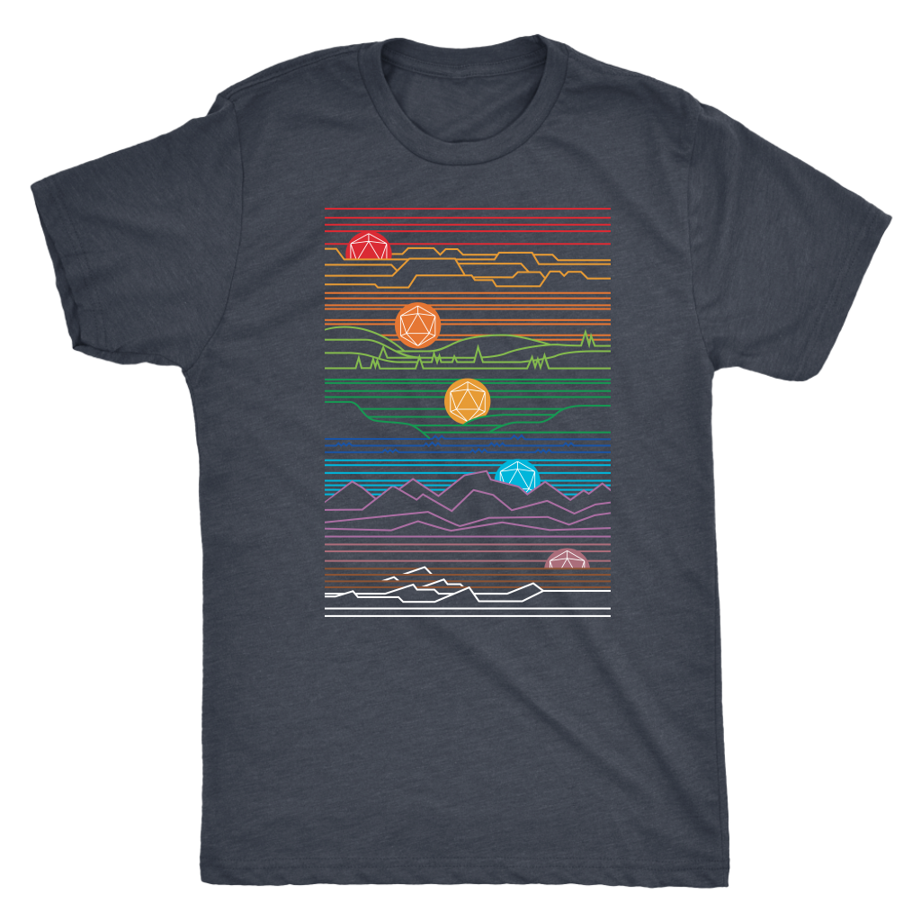 Rising Setting Sun D20 Digital T-shirt  - Gemmed Firefly