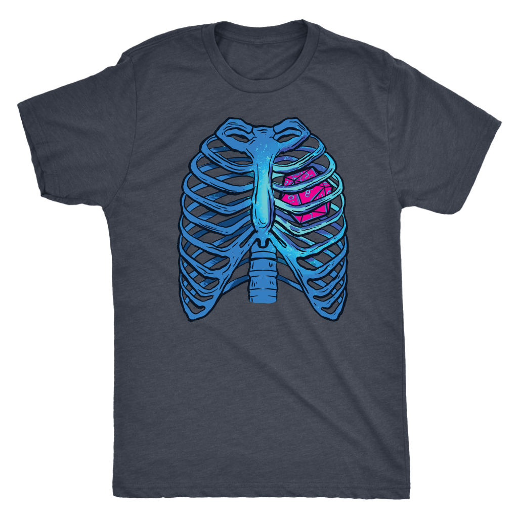 D20 Heart and Vapor Ribs T-shirt  - Gemmed Firefly