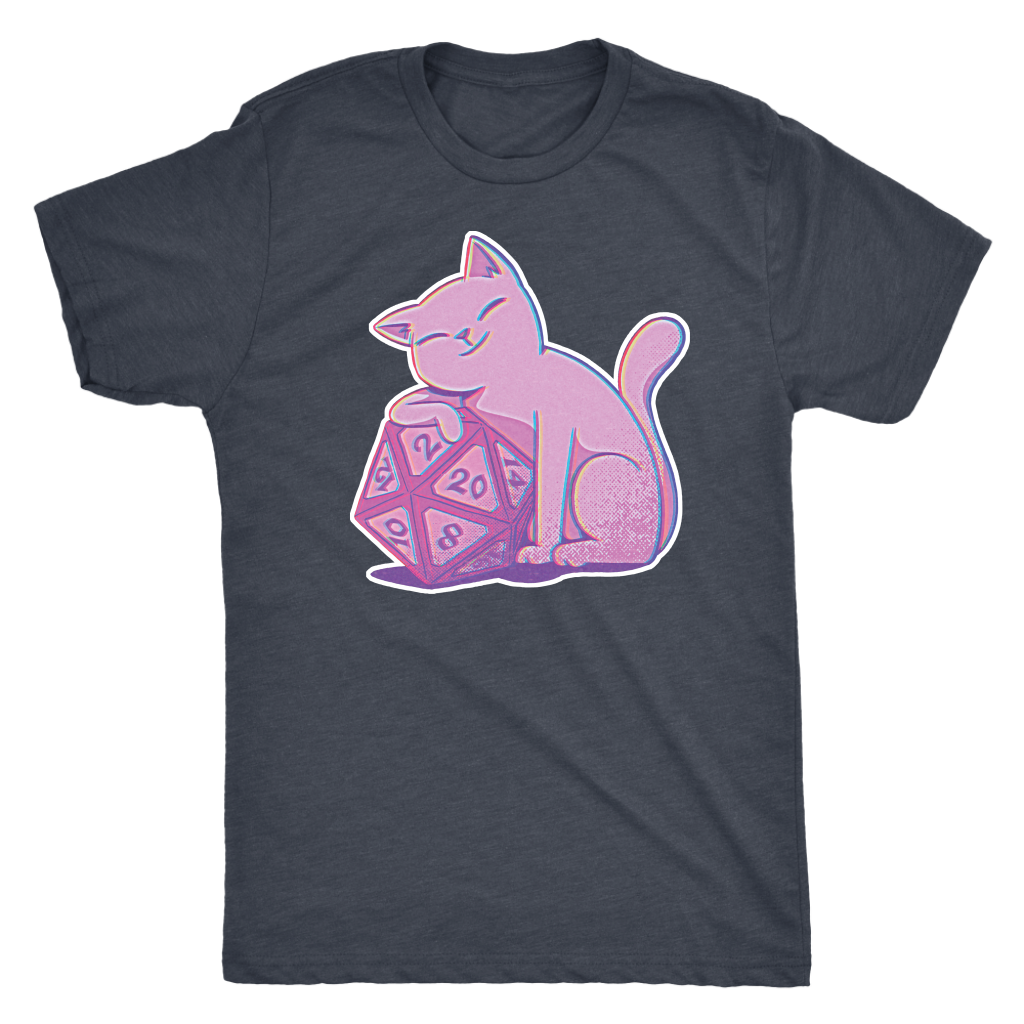D20 Kitty Glitch T-shirt  - Gemmed Firefly