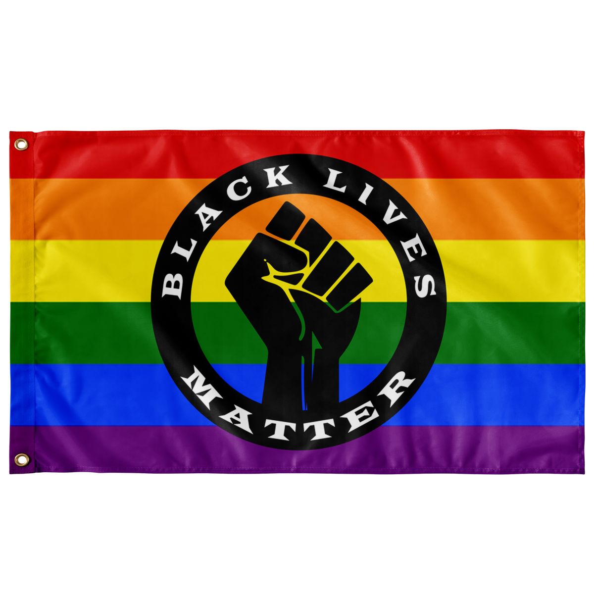 Black Lives Matter PRIDE Rainbow LGBT Flag Flags  - Gemmed Firefly