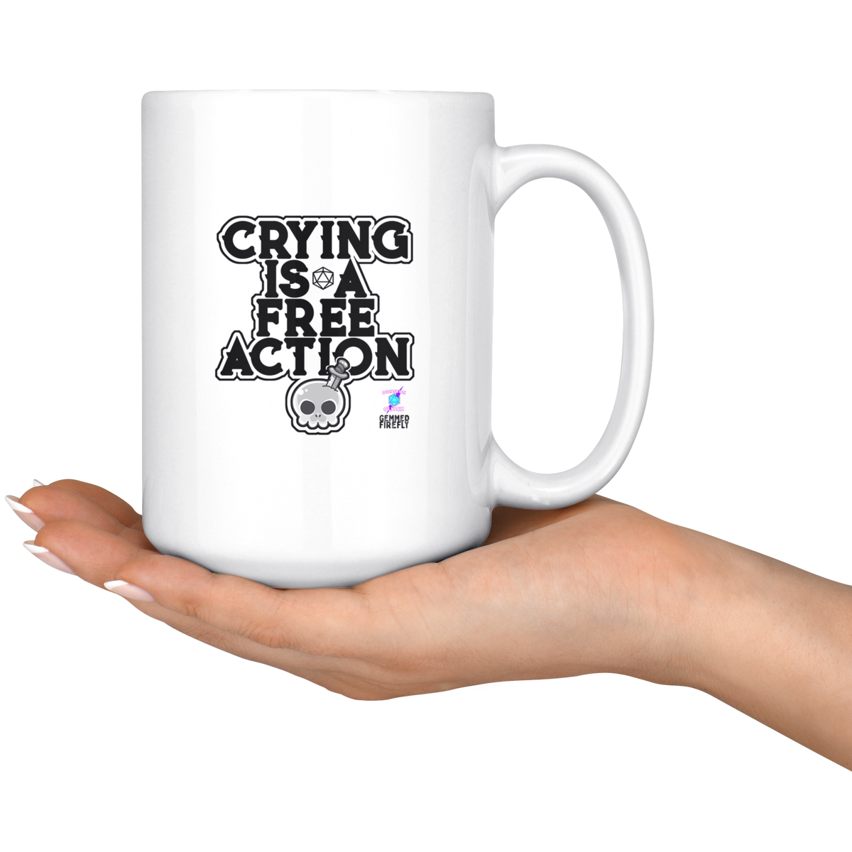Crying is a Free Action Mug Drinkware  - Gemmed Firefly