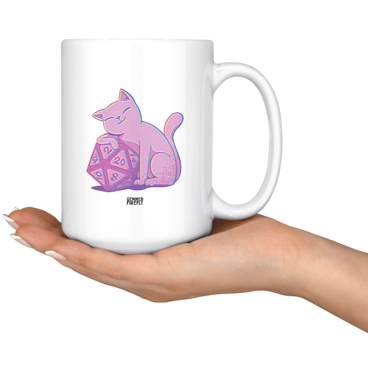 Glitch Cat Mug Drinkware  - Gemmed Firefly