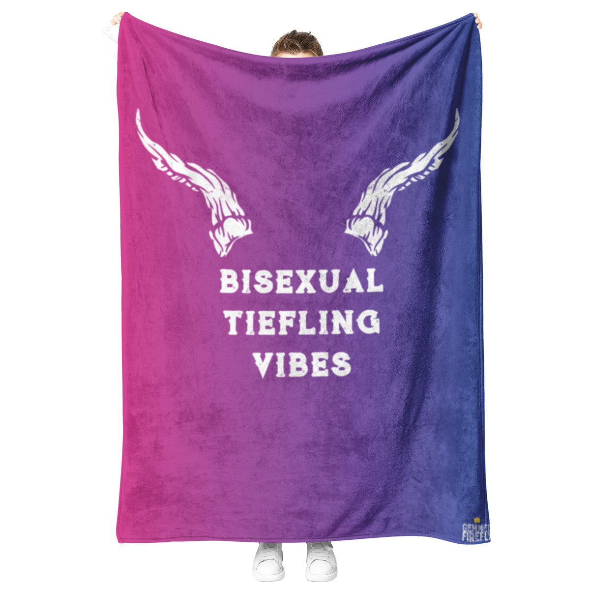 Bisexual Tiefling Vibes Blanket Blankets  - Gemmed Firefly