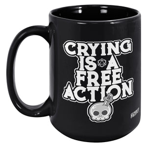 Crying is a Free Action Black Mug Ceramic Mugs  - Gemmed Firefly