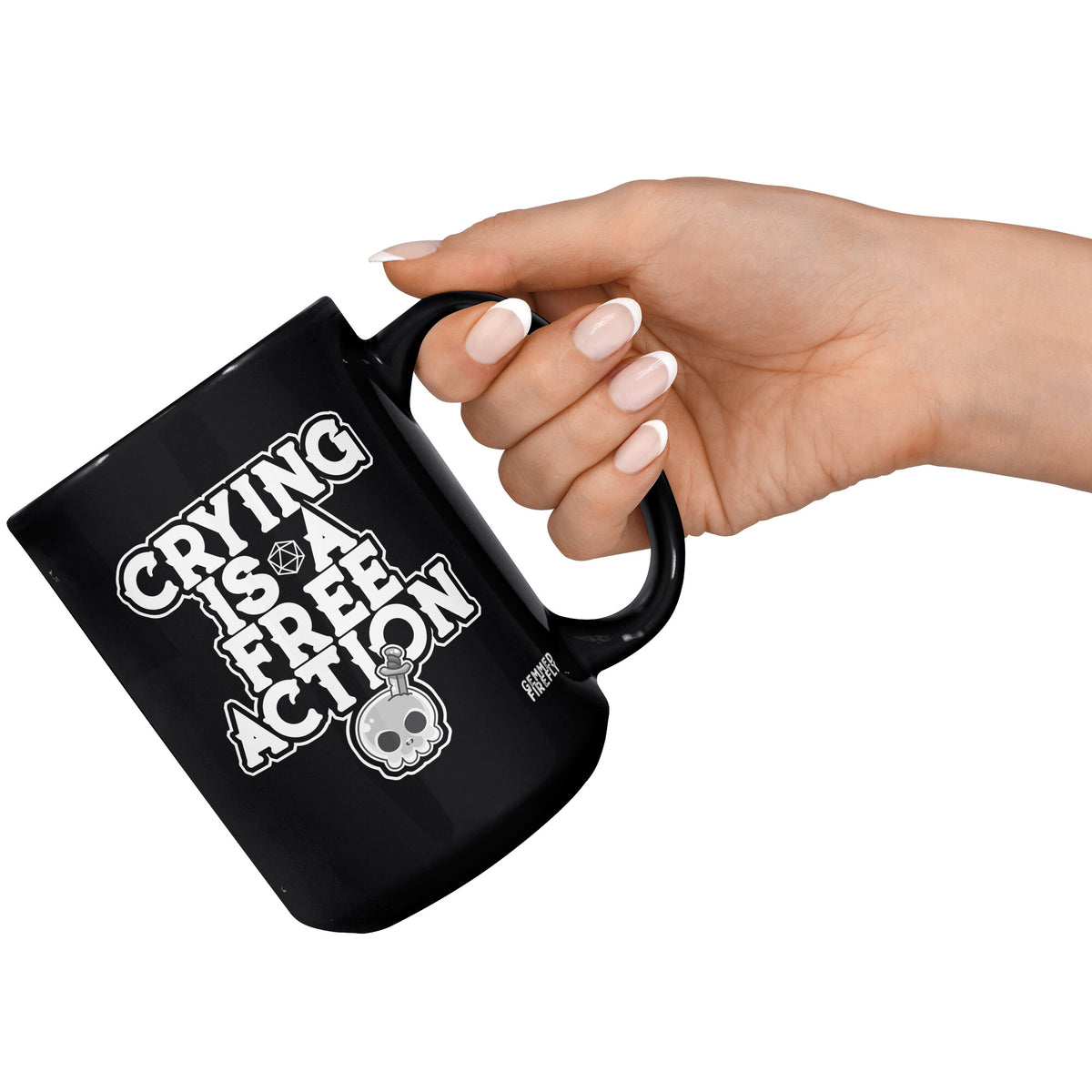 Crying is a Free Action Black Mug Ceramic Mugs  - Gemmed Firefly