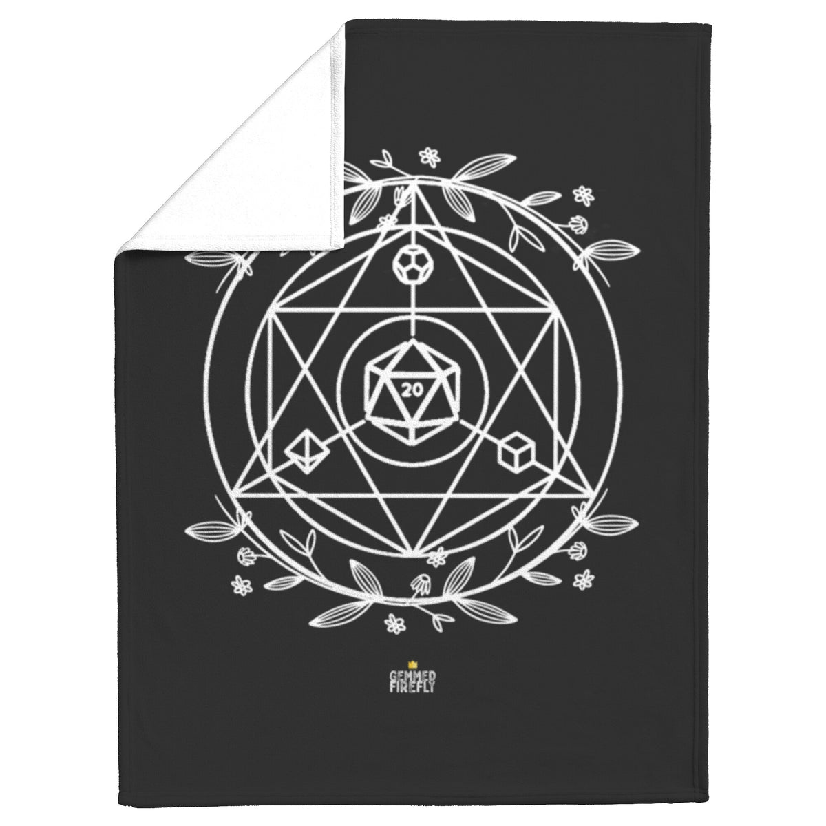 D20 Geometry Floral Blanket Blankets  - Gemmed Firefly