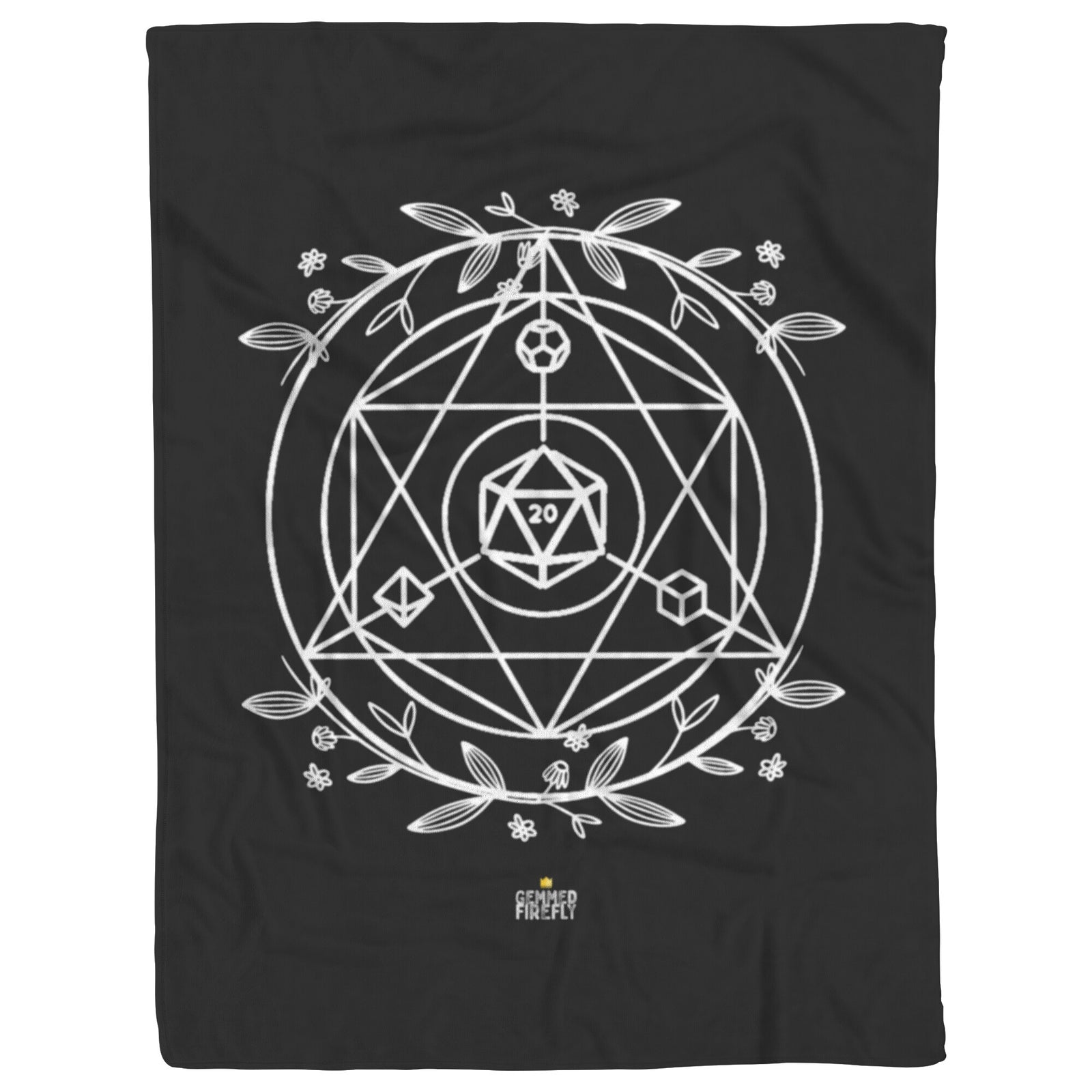 D20 Geometry Floral Blanket Blankets  - Gemmed Firefly