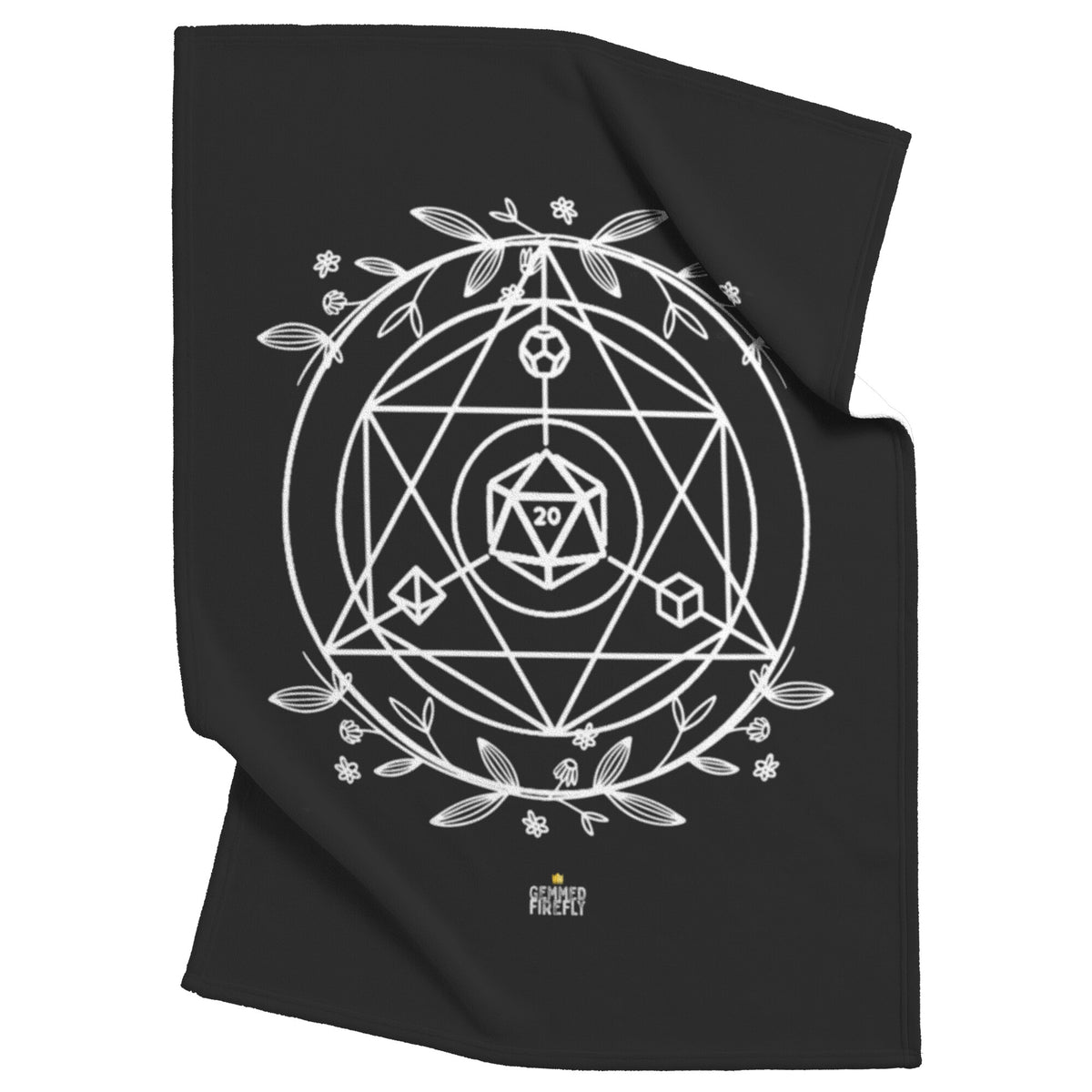 D20 Geometry Floral Blanket Blankets  - Gemmed Firefly